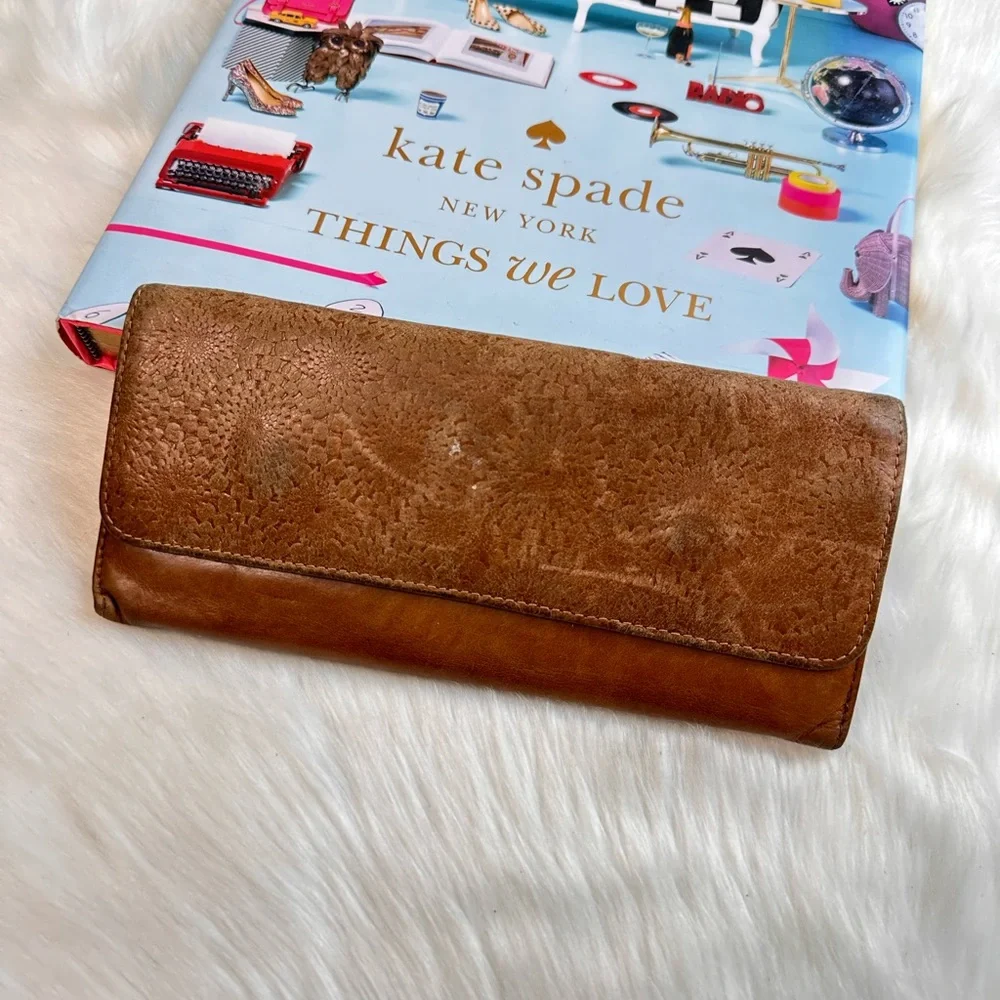 HOBO Brown Leather Clutch Wallet